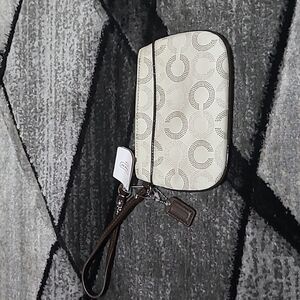Coach Dot OP Art Mahogany Wallet Wristlet